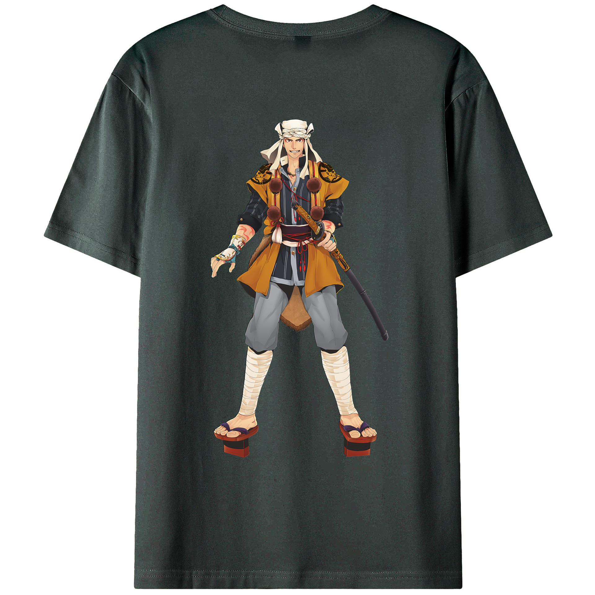 （画像用） 刀剣乱舞 Touken Ranbu 綿100％ メンズ半袖Tシャツ（バックプリント） 通気性